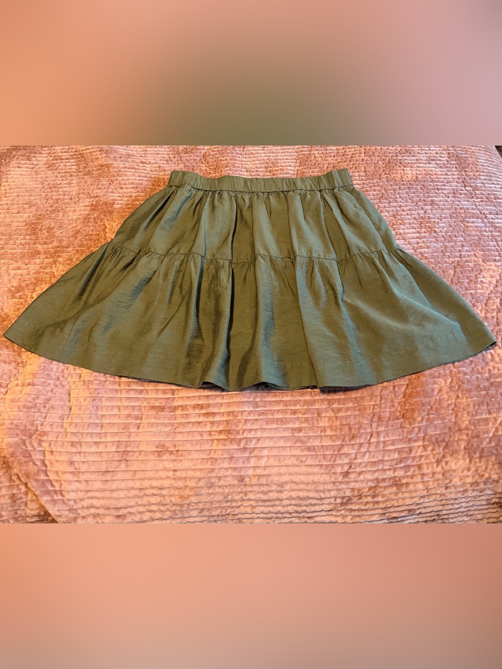 Banana Republic Olive Green Tiered Skater Skirt